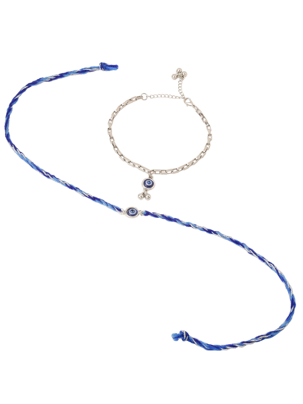 NVR Set of 2 Blue Evil Eye Bhaiya Bhabhi Rakhi, Combo for Rakshabandhan - Distacart
