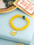 NVR Kids Cartoon Design Yellow Artificial Beads Thread Rakhi with Roli Chawal Chandan & Mishri - Distacart
