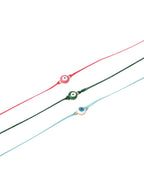 NVR Men's Set of 3 Multicolor Evil Eye Thread Rakhi with Roli Chawal Chandan & Mishri - Distacart