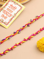 NVR Men Multicolor Artificial Beads Thread Rakhi with Roli Chawal Chandan & Mishri - Distacart