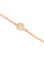 NVR Set of 2 Gold Toned Pearls Bhaiya Bhabhi Rakhi with Roli Chawal Chandan & Mishri - Distacart