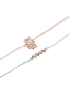 NVR Kids Set of 2 Cartoon Artificial Stones Thread Rakhi with Roli Chawal Chandan & Mishri - Distacart