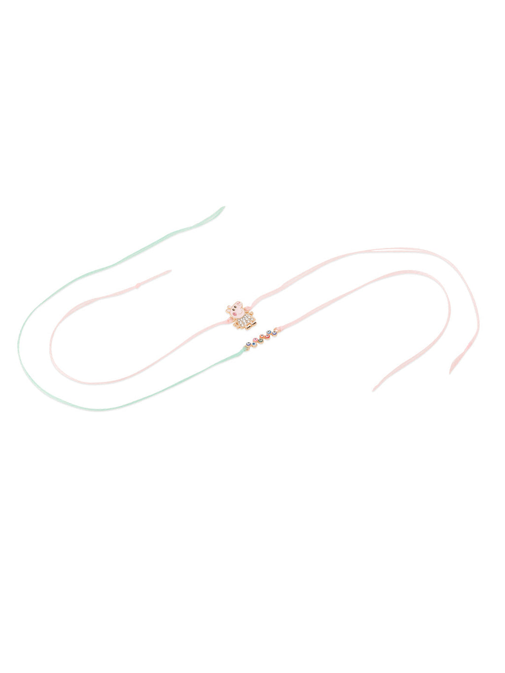 NVR Kids Set of 2 Cartoon Artificial Stones Thread Rakhi with Roli Chawal Chandan & Mishri - Distacart