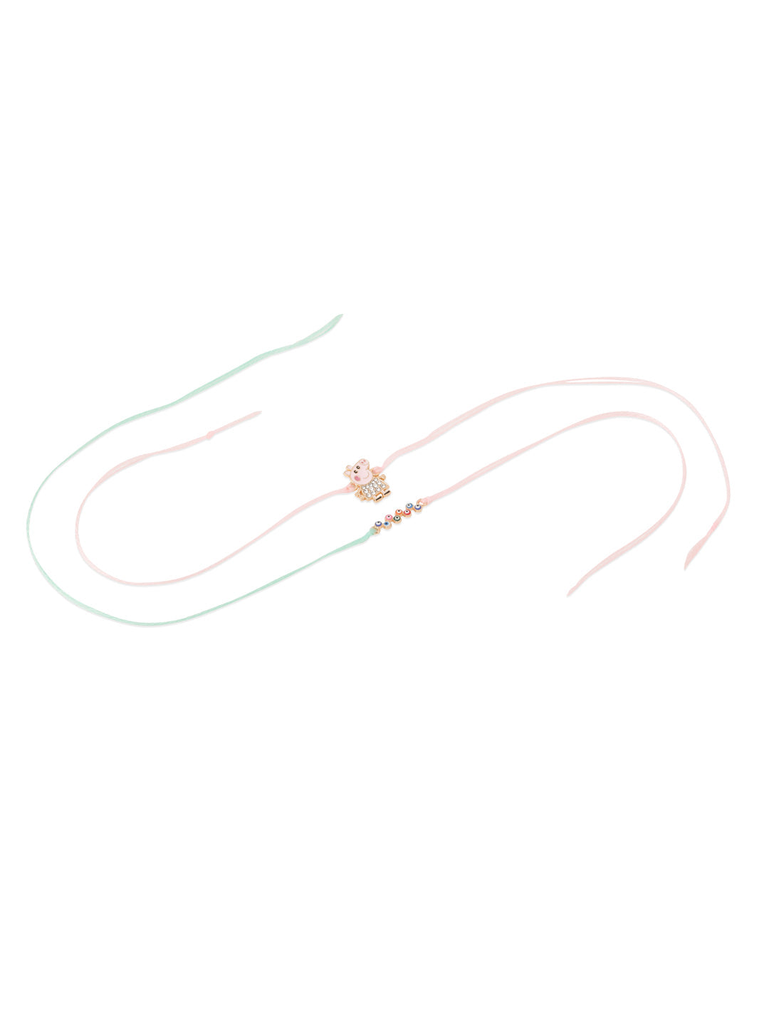 NVR Kids Set of 2 Cartoon Artificial Stones Thread Rakhi with Roli Chawal Chandan & Mishri - Distacart