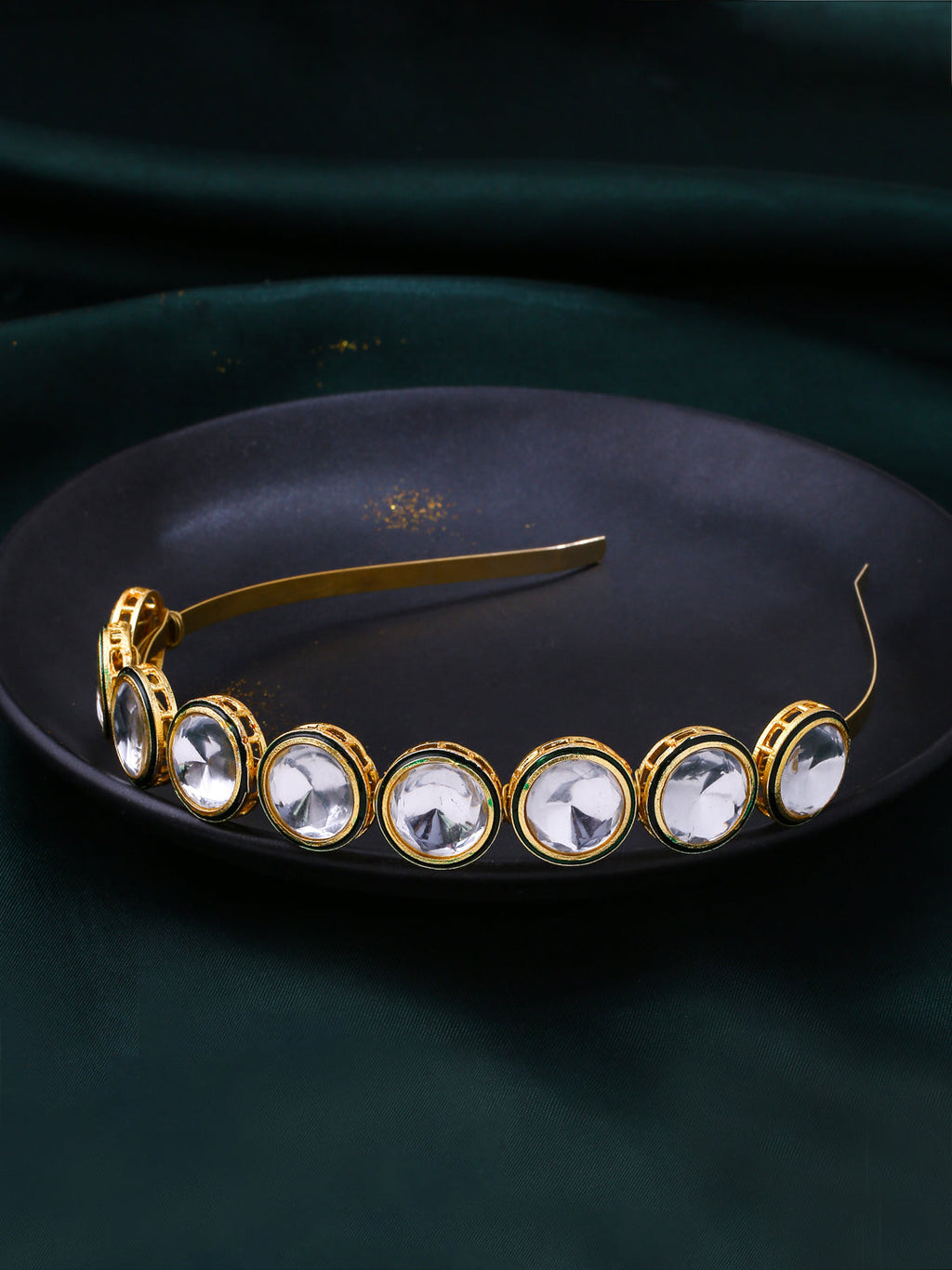 NVR Women Kundan Studded Hair Band