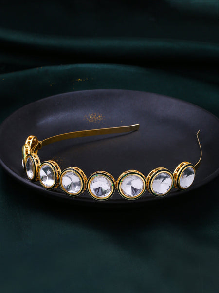NVR Women Kundan Studded Hair Band