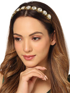 NVR Women Kundan Studded Hair Band