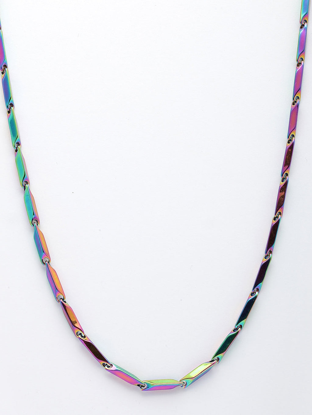NVR Men Multicolor Rhodium-Plated Stainless Steel Chain - Distacart