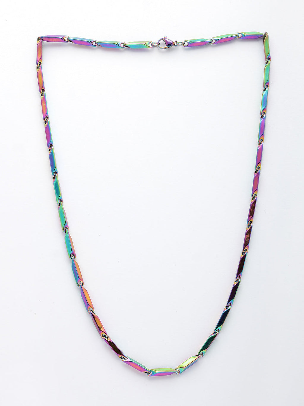 NVR Men Multicolor Rhodium-Plated Stainless Steel Chain - Distacart