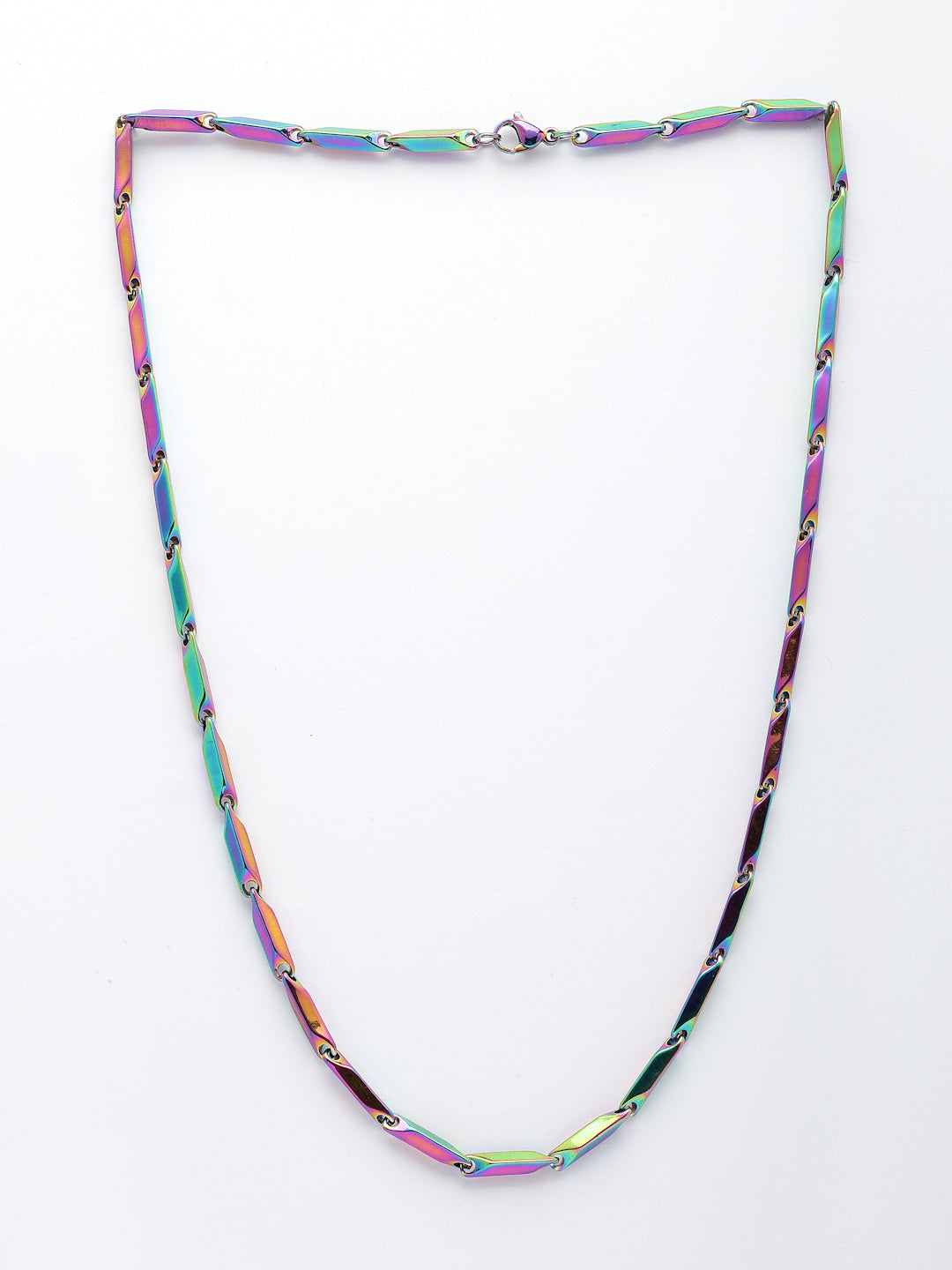 NVR Men Multicolor Rhodium-Plated Stainless Steel Chain - Distacart