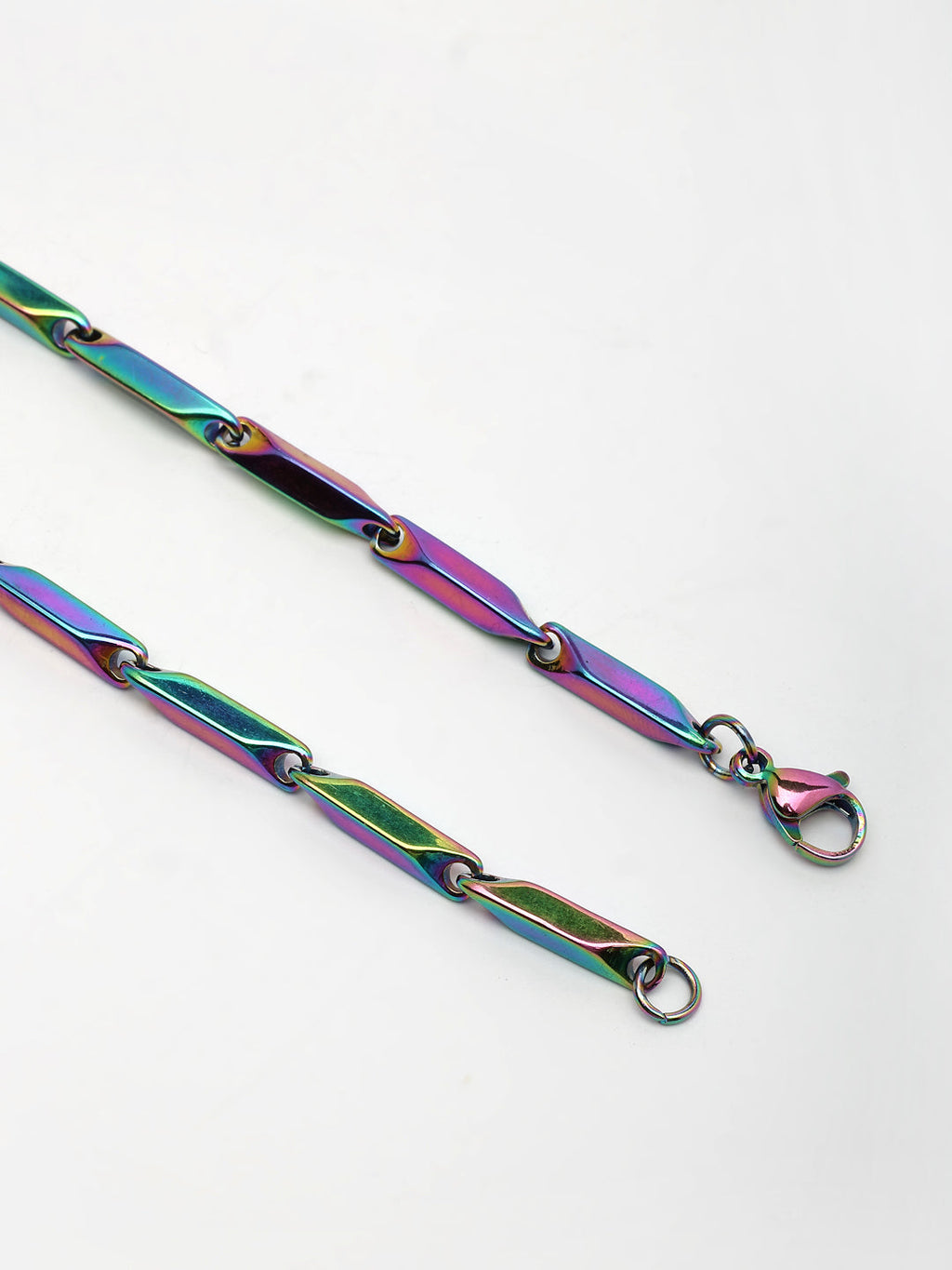 NVR Men Multicolor Rhodium-Plated Stainless Steel Chain - Distacart