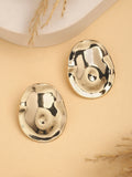 NVR Women's Gold-Polished Oval Shape Studs Earring - Distacart