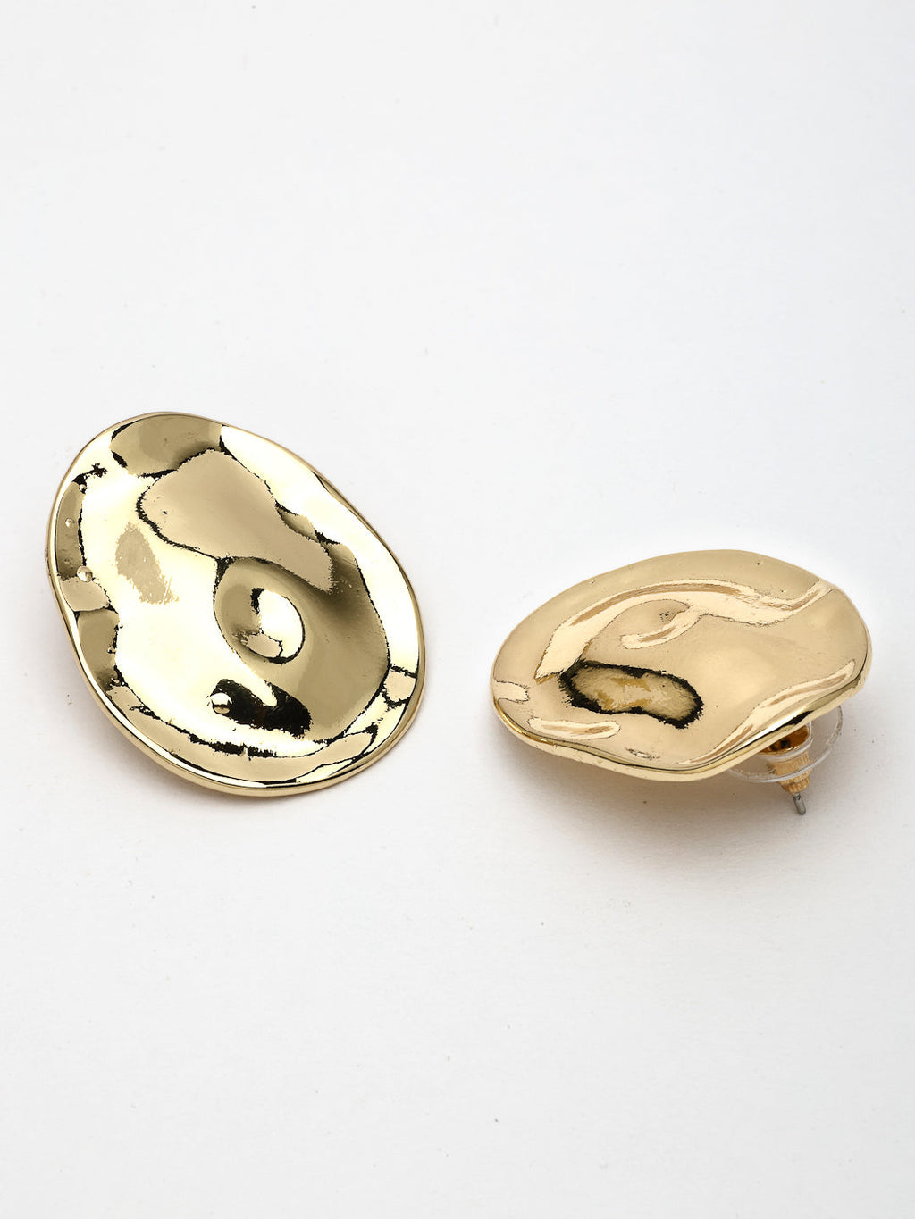NVR Women's Gold-Polished Oval Shape Studs Earring - Distacart
