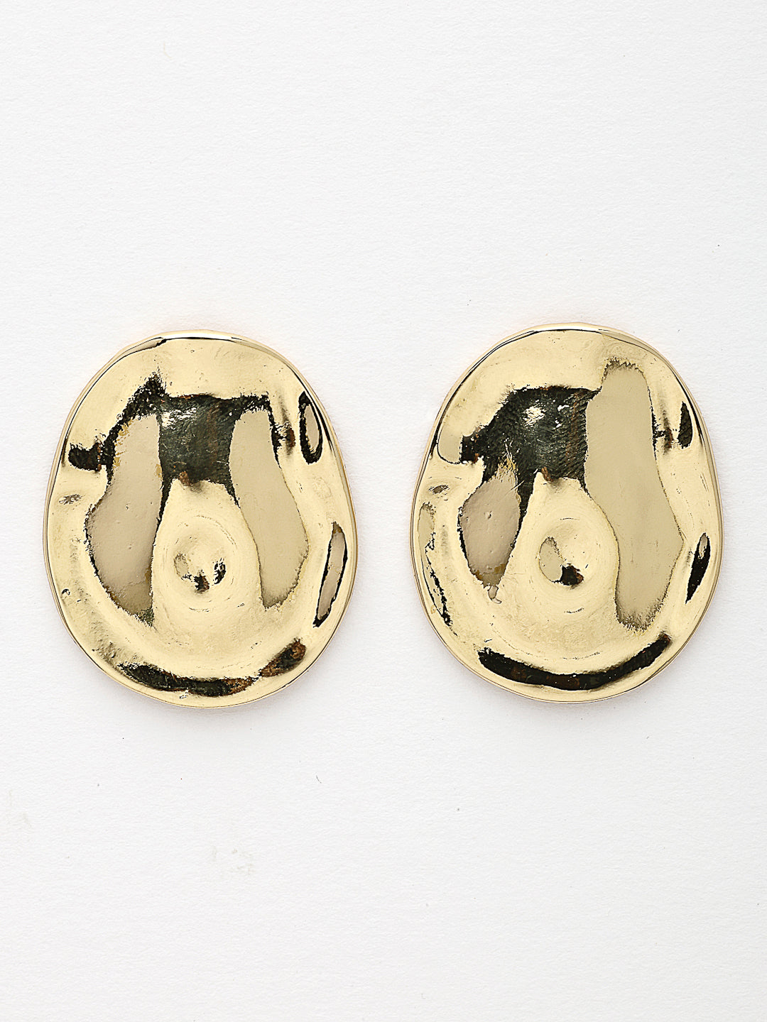 NVR Women's Gold-Polished Oval Shape Studs Earring - Distacart
