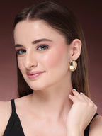 NVR Women's Gold-Polished Contemporary Drop Earrings - Distacart