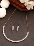 NVR Women's Rose Gold-Polished CZ-Studded Jewellery Set