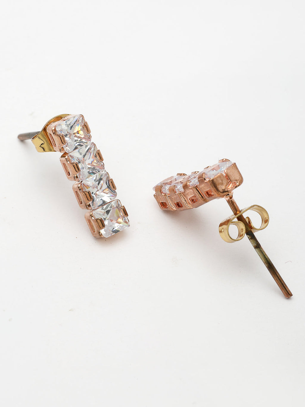 NVR Women's Rose Gold-Polished CZ-Studded Jewellery Set