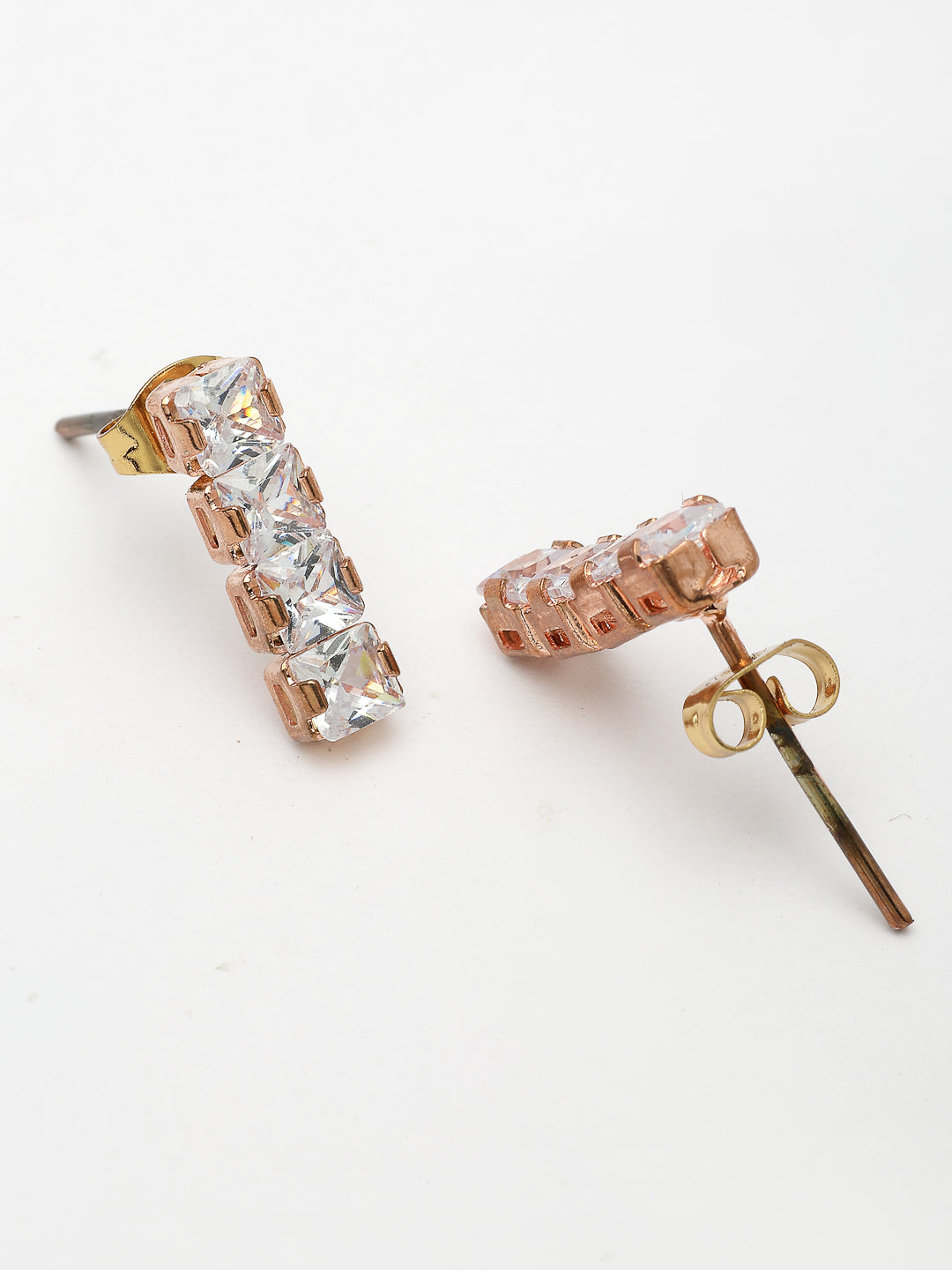NVR Women's Rose Gold-Polished CZ-Studded Jewellery Set