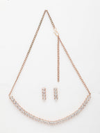 NVR Women's Rose Gold-Polished CZ-Studded Jewellery Set