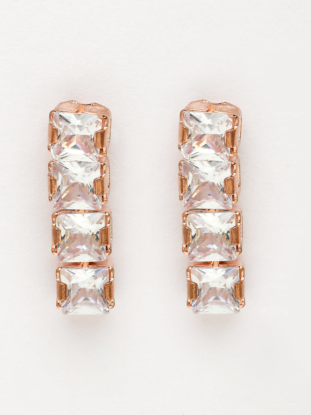 NVR Women's Rose Gold-Polished CZ-Studded Jewellery Set