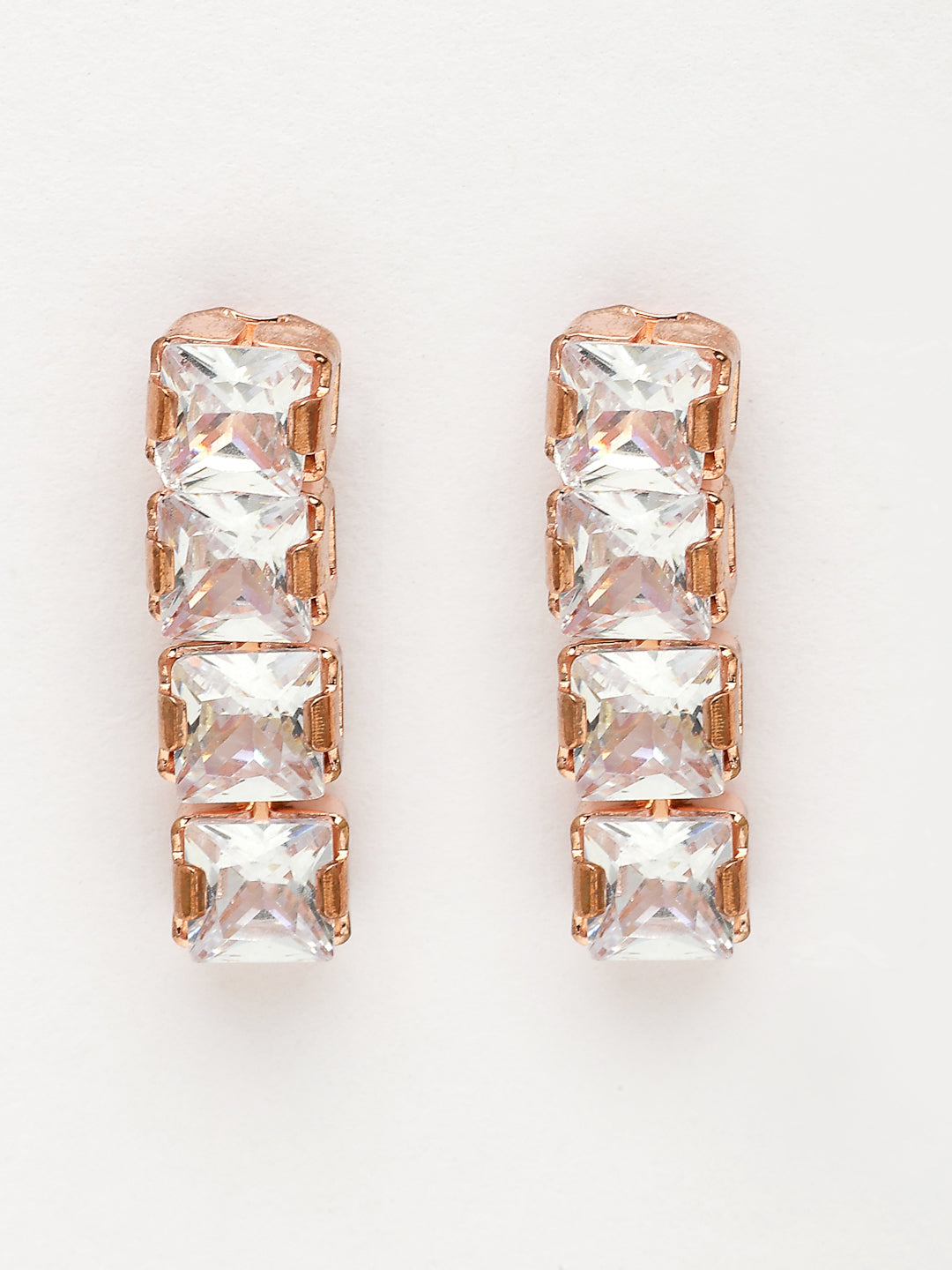 NVR Women's Rose Gold-Polished CZ-Studded Jewellery Set