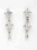NVR Women's Silver-Plated CZ-Studded Brass Handcrafted Jewellery Set