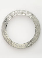 NVR Women's Set of 2 Silver-Plated American Diamond Studded Bangles - Distacart