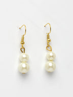 NVR Women's Gold-Polished White Pearl-Beaded Handcrafted Jewellery Set