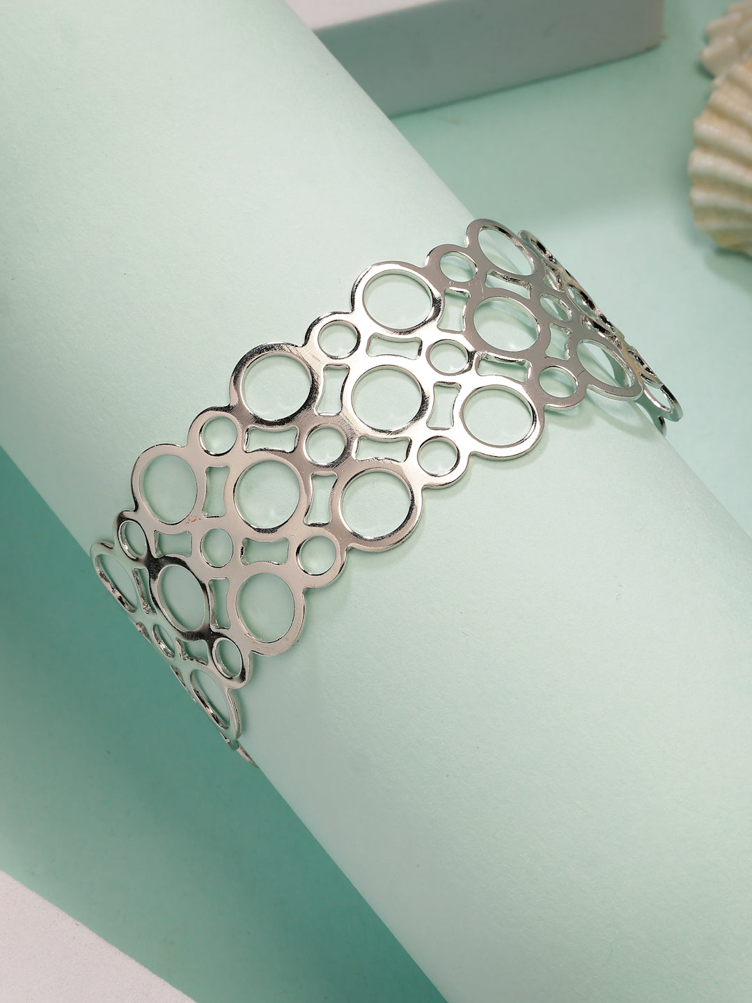 NVR Women's Silver-Plated Cuff Bracelet - Distacart