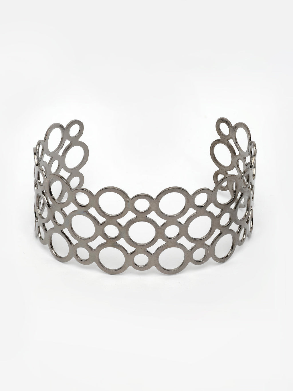 NVR Women's Rhodium-Plated Cuff Bracelet - Distacart
