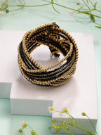 NVR Women's Rhodium-Plated Artificial Beads Western Cuff Bracelet - Distacart