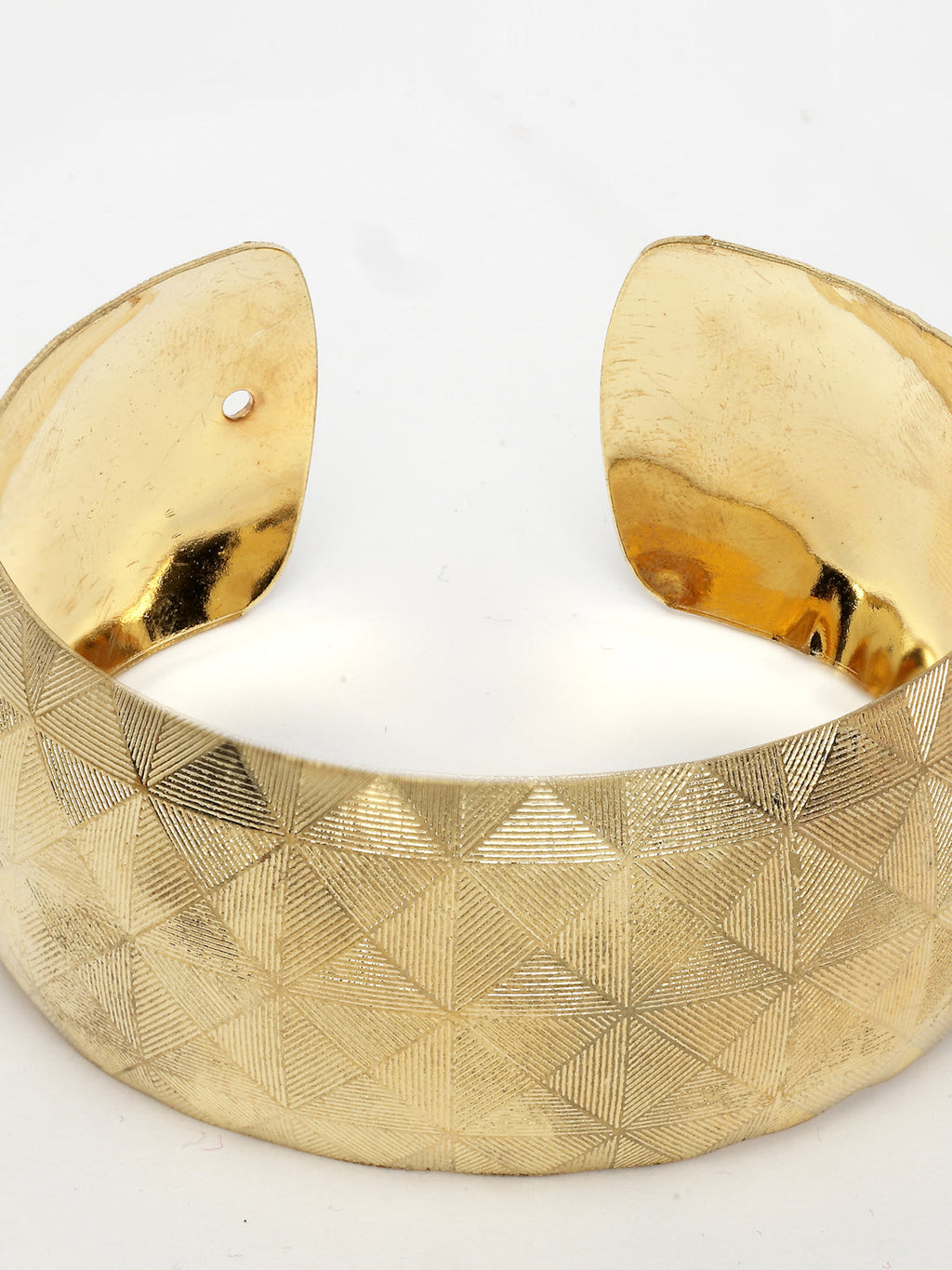 NVR Women's Gold-Polished Self-design Cuff Bracelet - Distacart