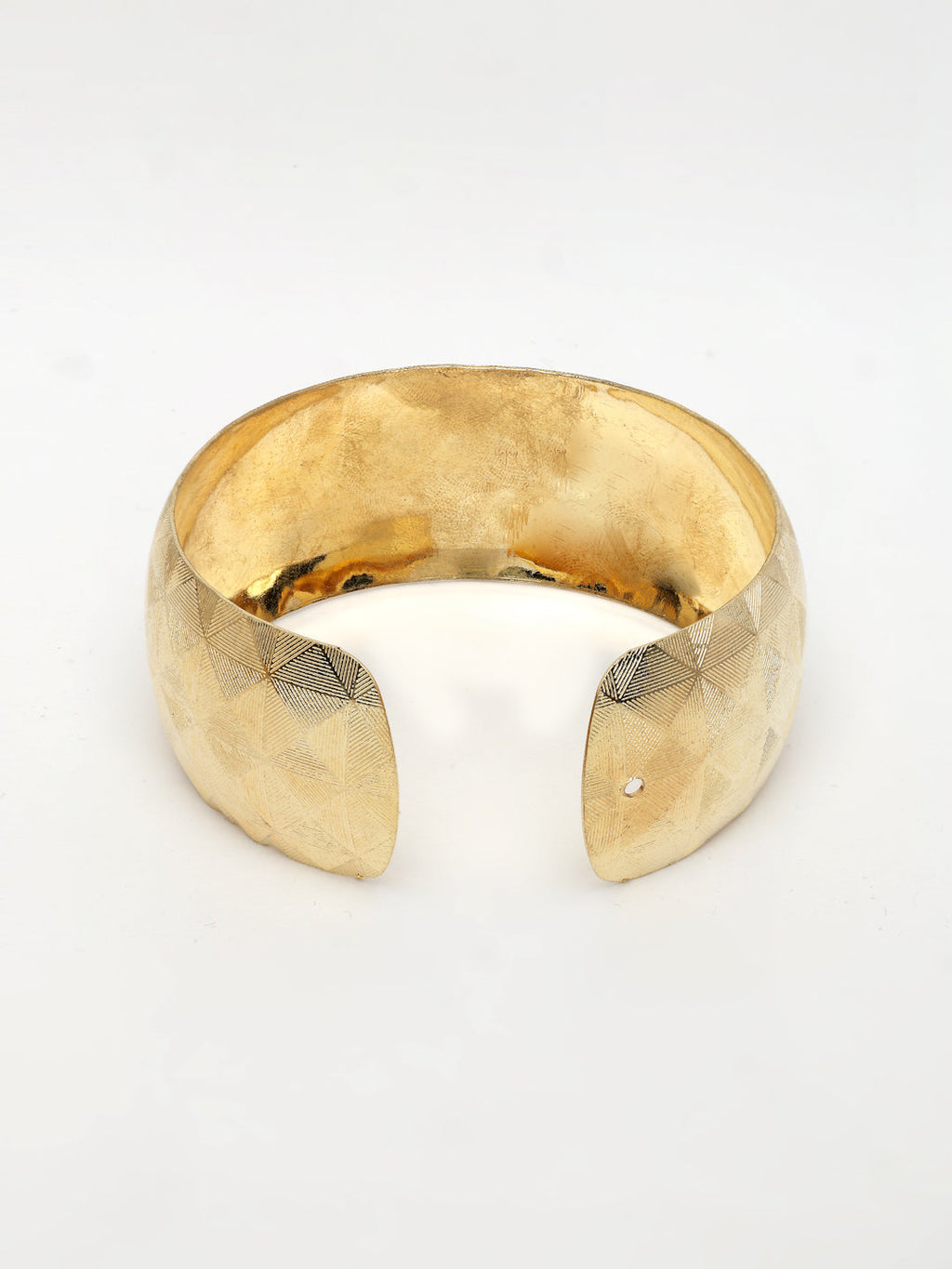 NVR Women's Gold-Polished Self-design Cuff Bracelet - Distacart