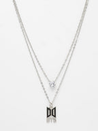 NVR Women's Silver-Toned Artificial Stones Layered Chain - Distacart
