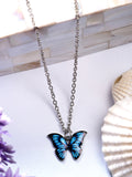 NVR Women's Silver-Plated Chain With Butterfly Pendant