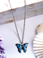 NVR Women's Silver-Plated Chain With Butterfly Pendant