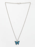 NVR Women's Silver-Plated Chain With Butterfly Pendant