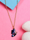 NVR Women's Gold-Polished Chain With Butterfly Pendant