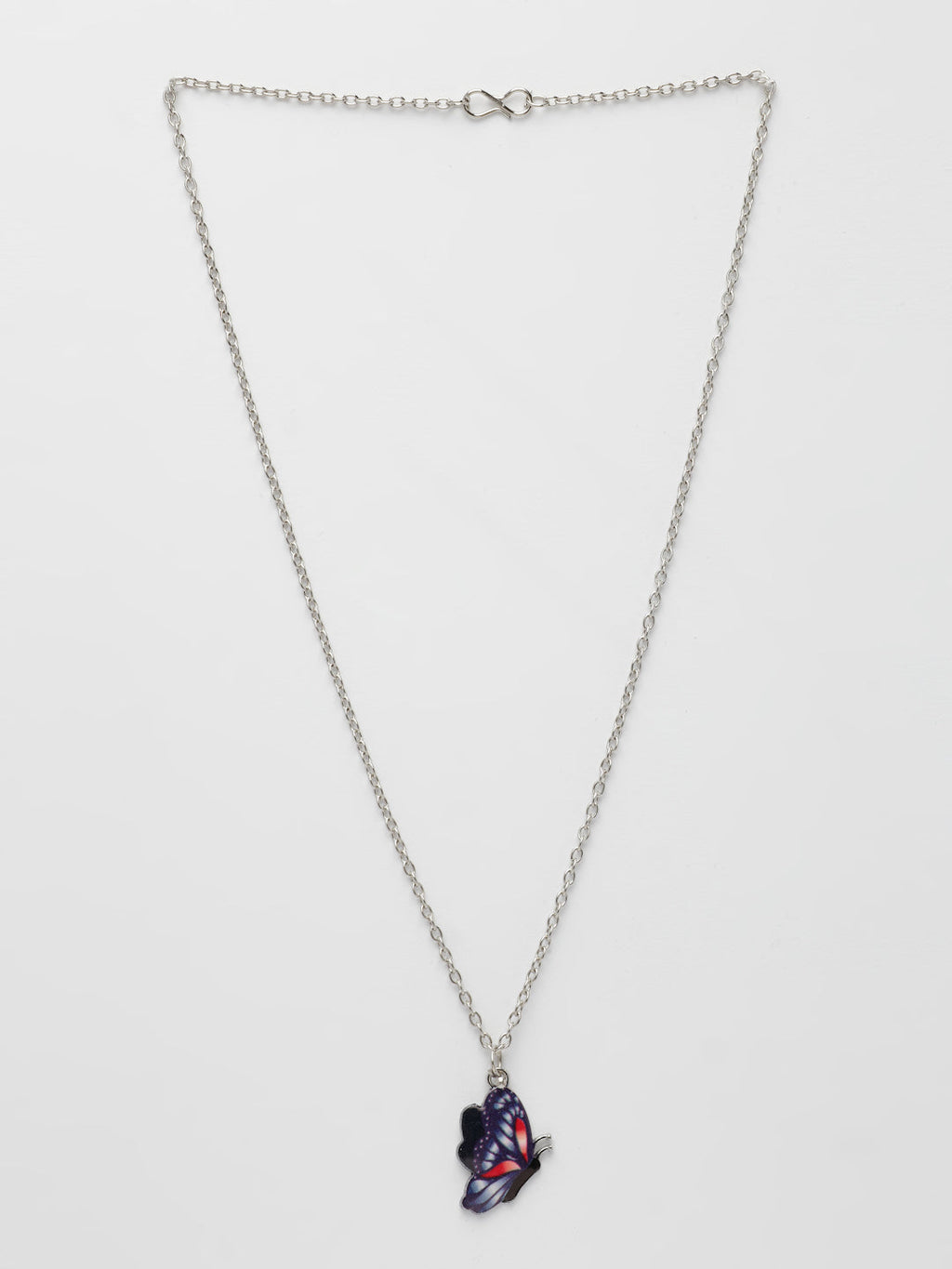 NVR Women's Silver-Plated Chain With Butterfly Pendant