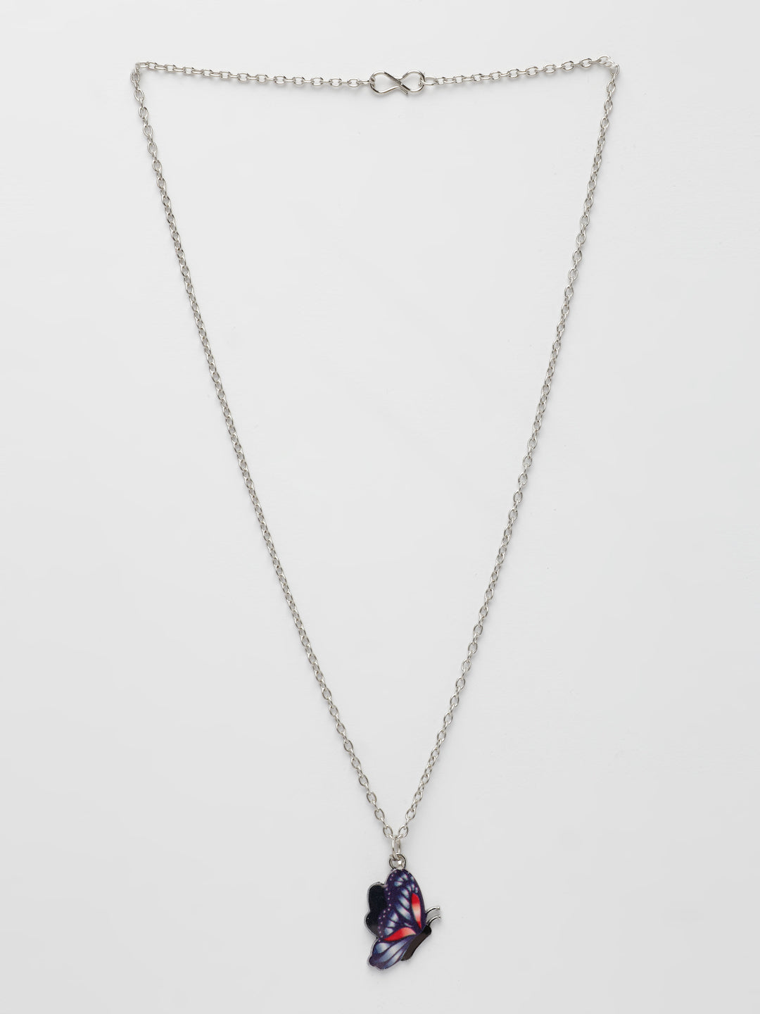NVR Women's Silver-Plated Chain With Butterfly Pendant
