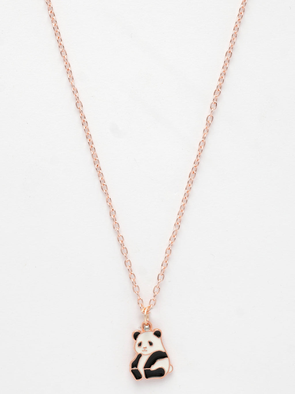 NVR Women's Rose Gold-Polished Chain With Panda Pendant