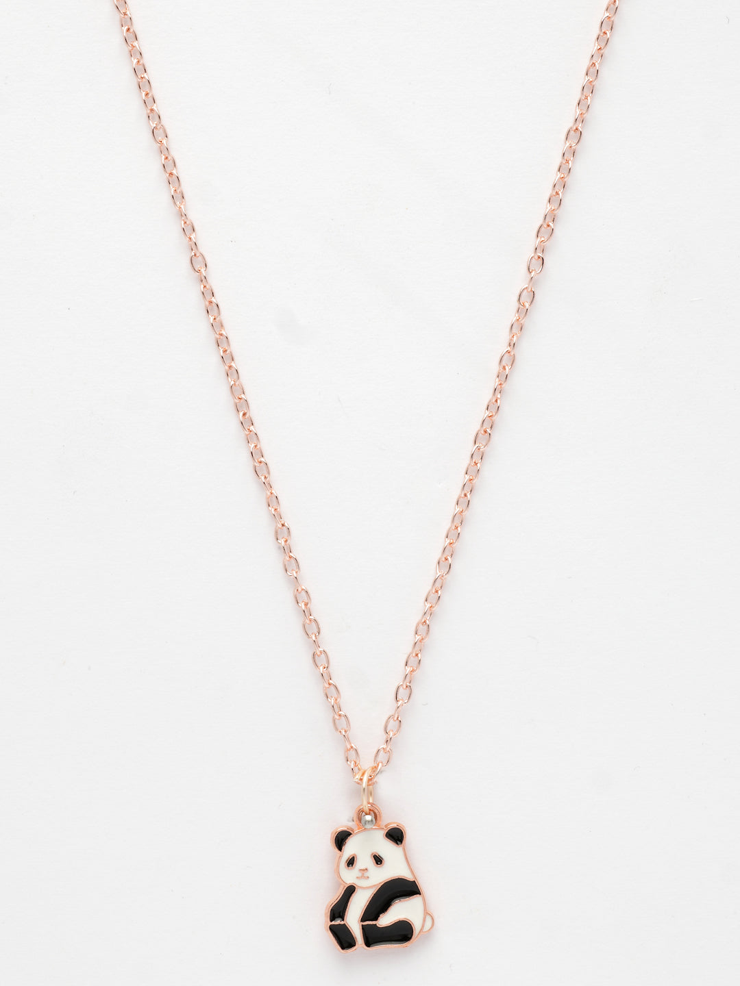 NVR Women's Rose Gold-Polished Chain With Panda Pendant