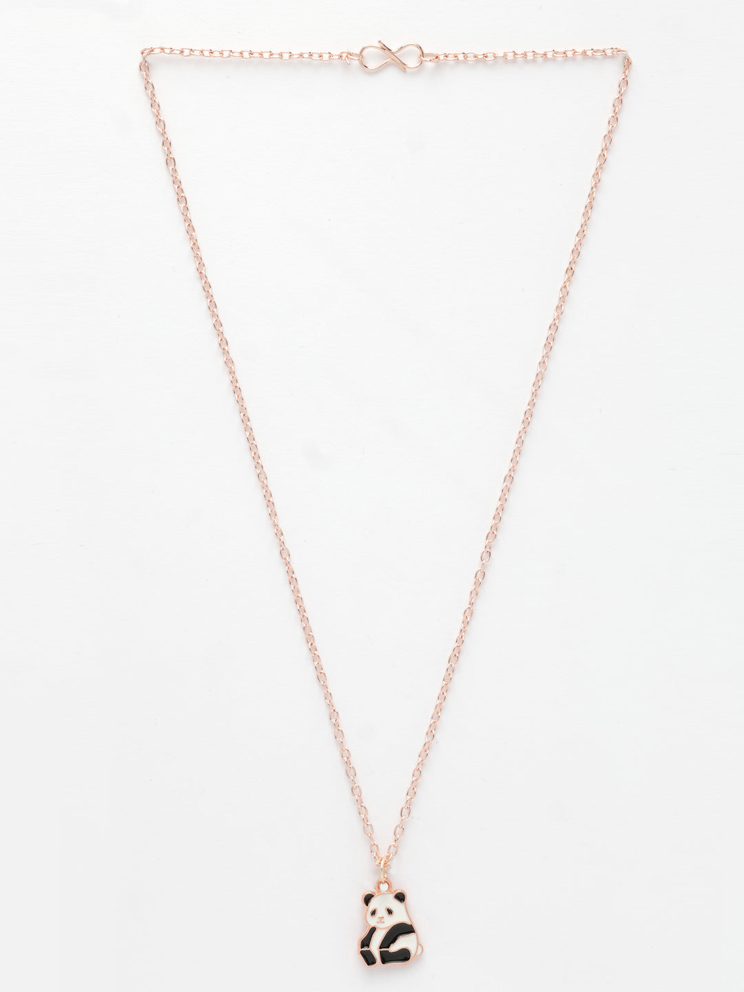 NVR Women's Rose Gold-Polished Chain With Panda Pendant