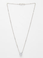 NVR Women's Silver-Plated Artificial Stones Pendant with Chain