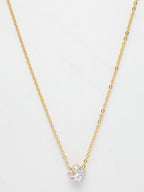 NVR Women's Gold-Polished Artificial Stones Pendant with Chain