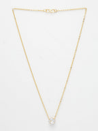 NVR Women's Gold-Polished Artificial Stones Pendant with Chain