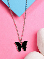 NVR Women's Silver-Plated Chain With Butterfly Pendant