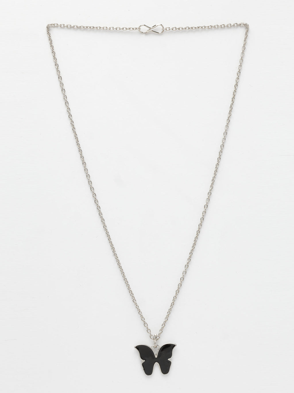NVR Women's Silver-Plated Chain With Butterfly Pendant