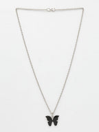 NVR Women's Silver-Plated Chain With Butterfly Pendant