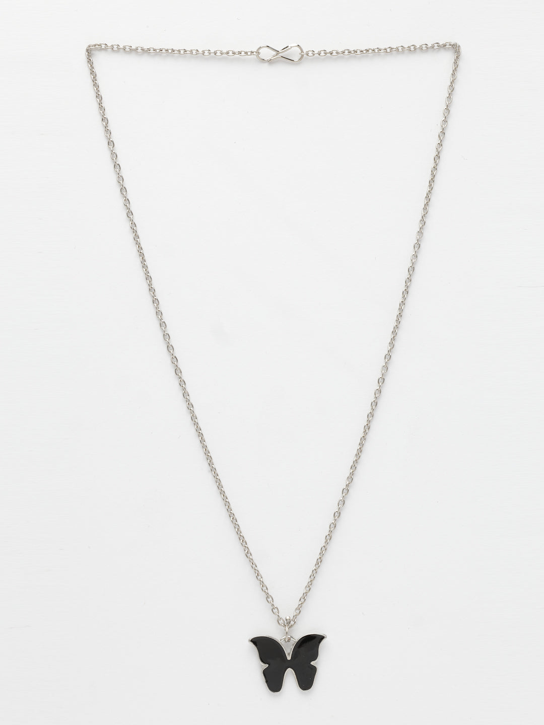 NVR Women's Silver-Plated Chain With Butterfly Pendant